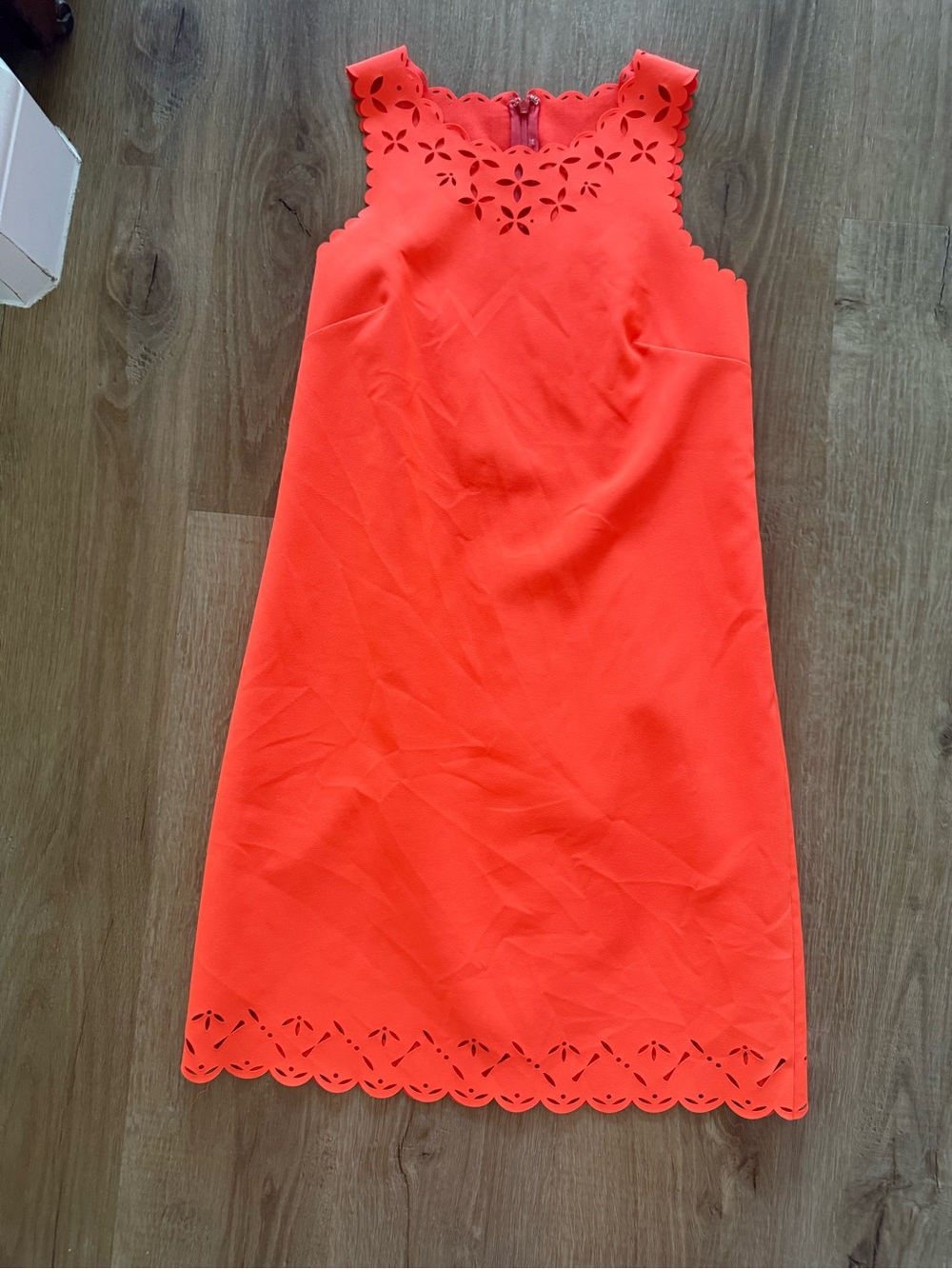 J. Crew Scallop Shift Dress in Vibrant Coral